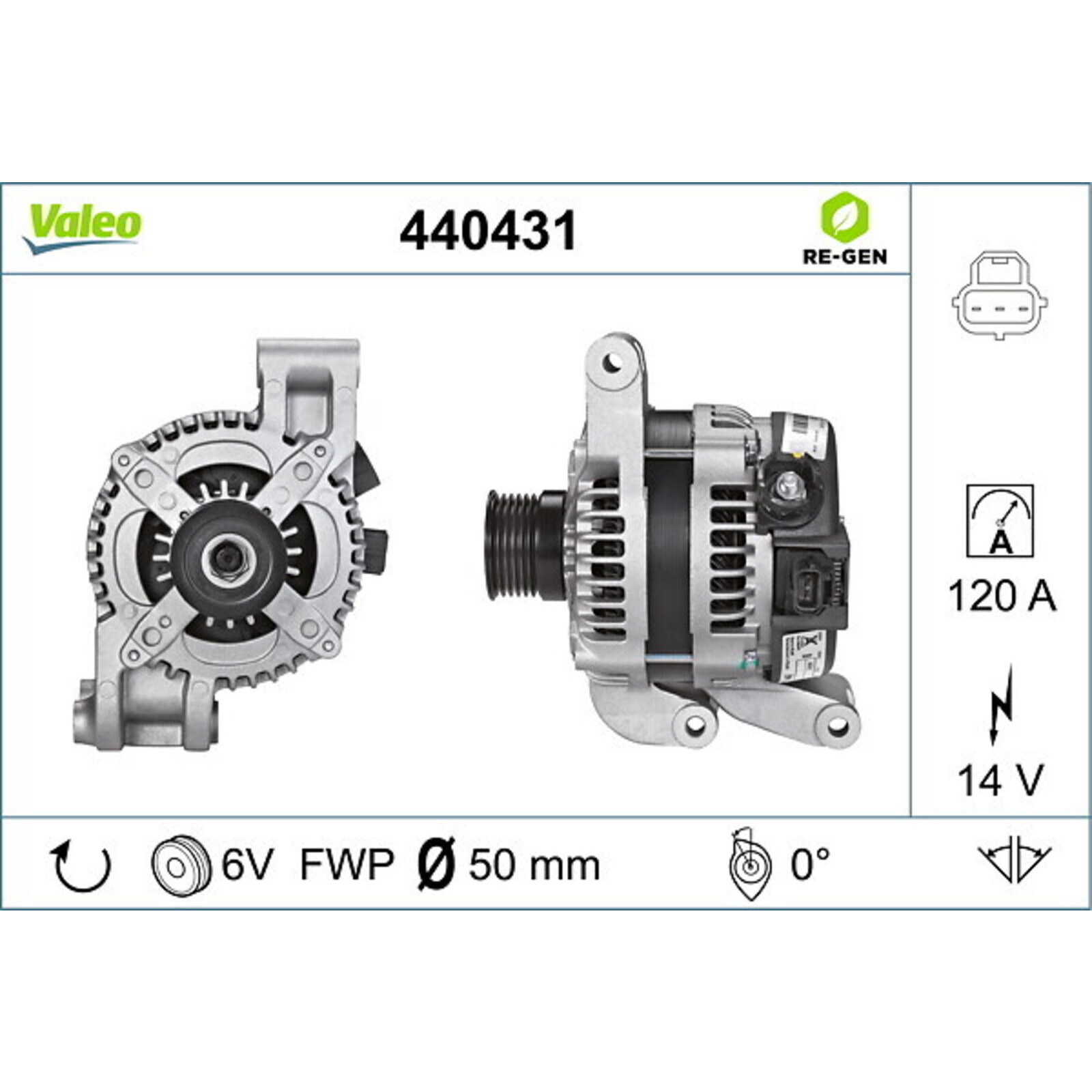 VALEO Alternator VALEO RE-GEN REMANUFACTURED
