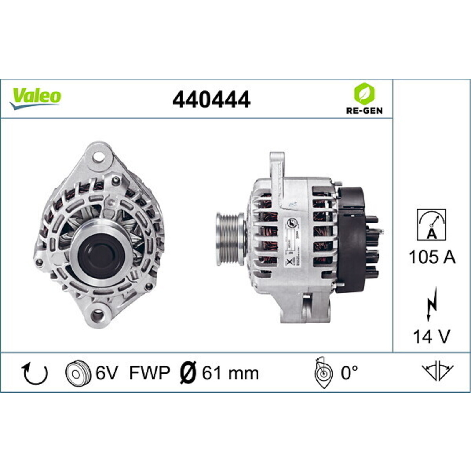 VALEO Alternator VALEO RE-GEN REMANUFACTURED