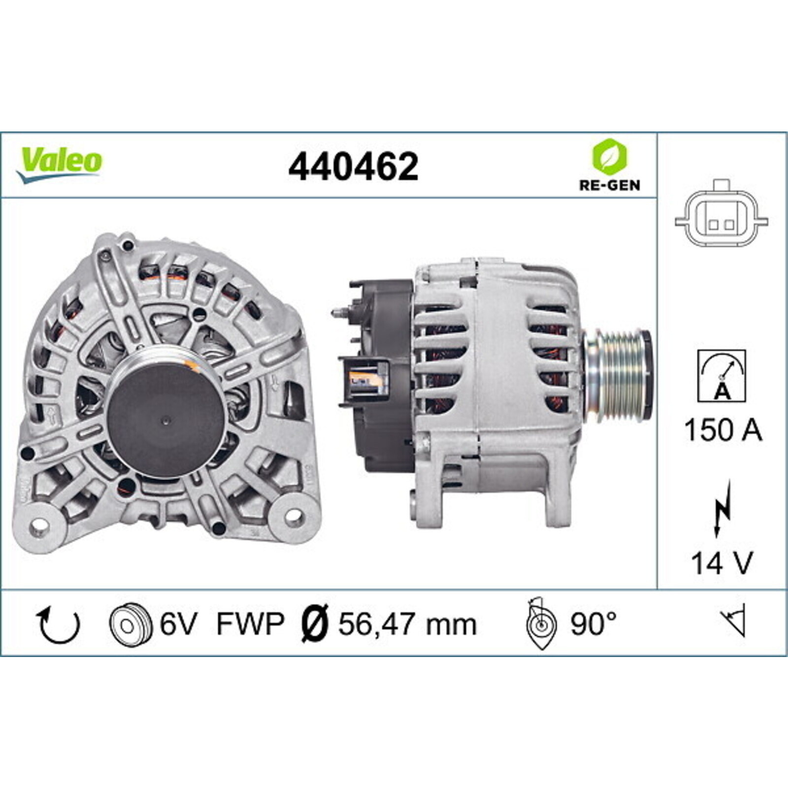 VALEO Alternator VALEO RE-GEN REMANUFACTURED