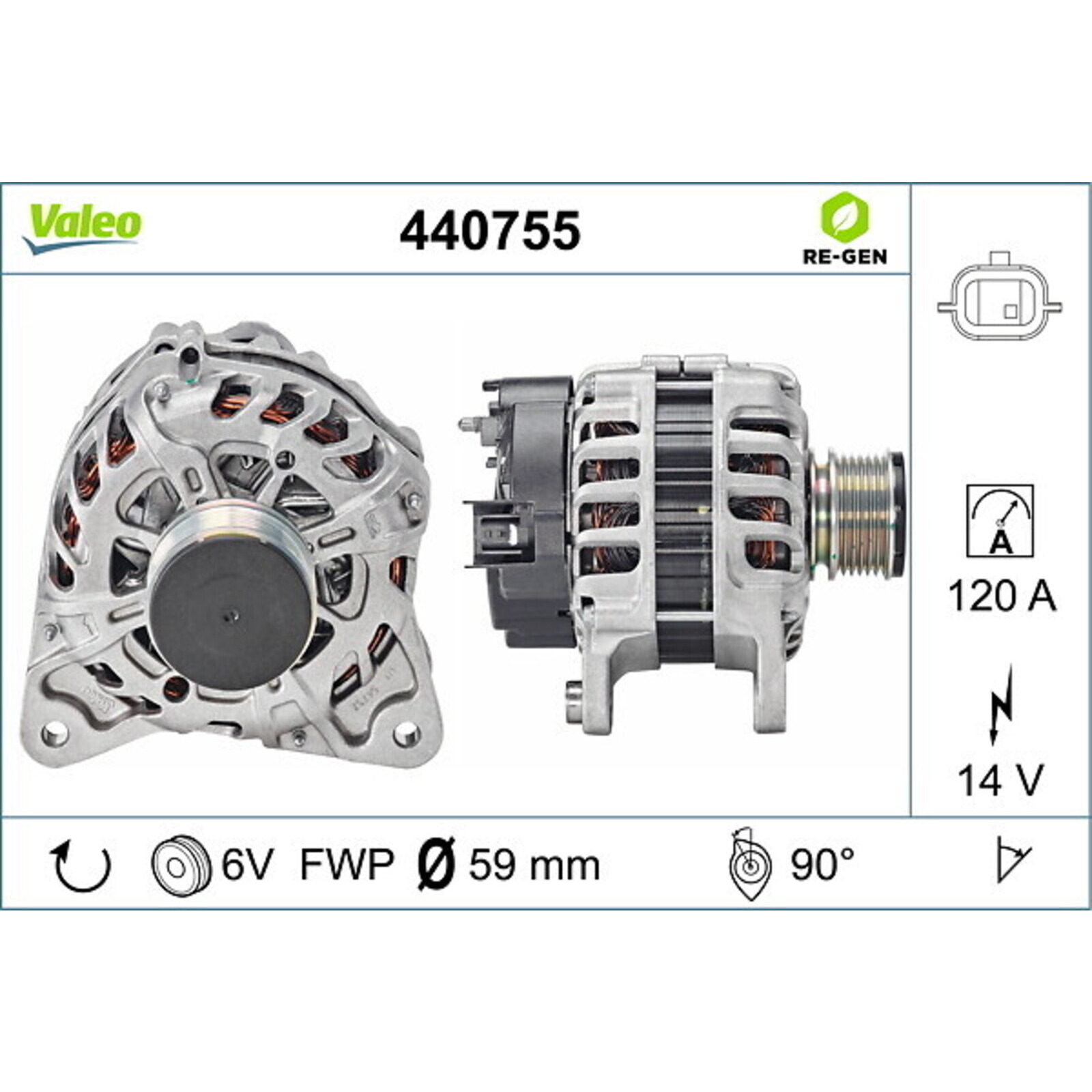 VALEO Alternator VALEO RE-GEN REMANUFACTURED