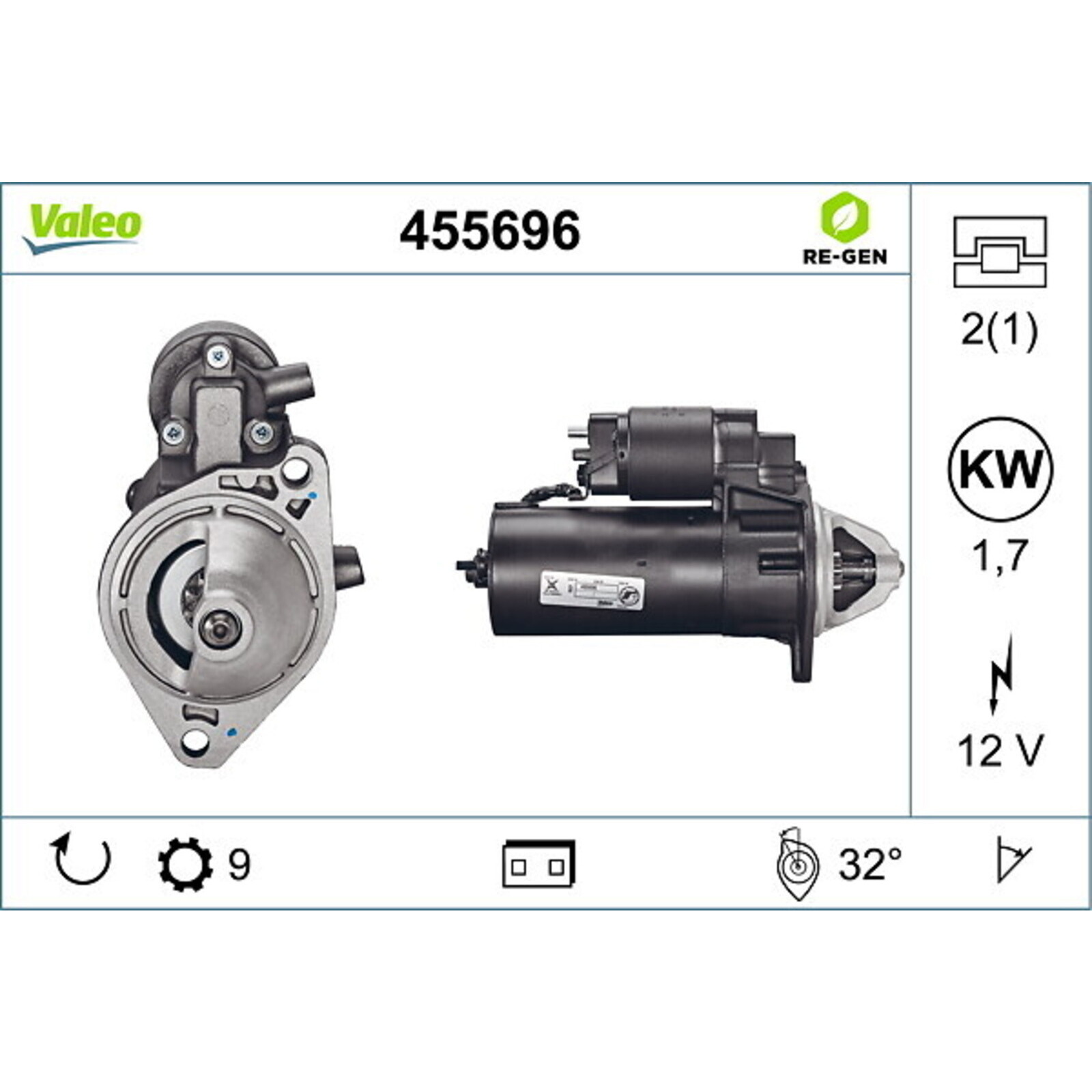 VALEO Starter VALEO RE-GEN AT 455696