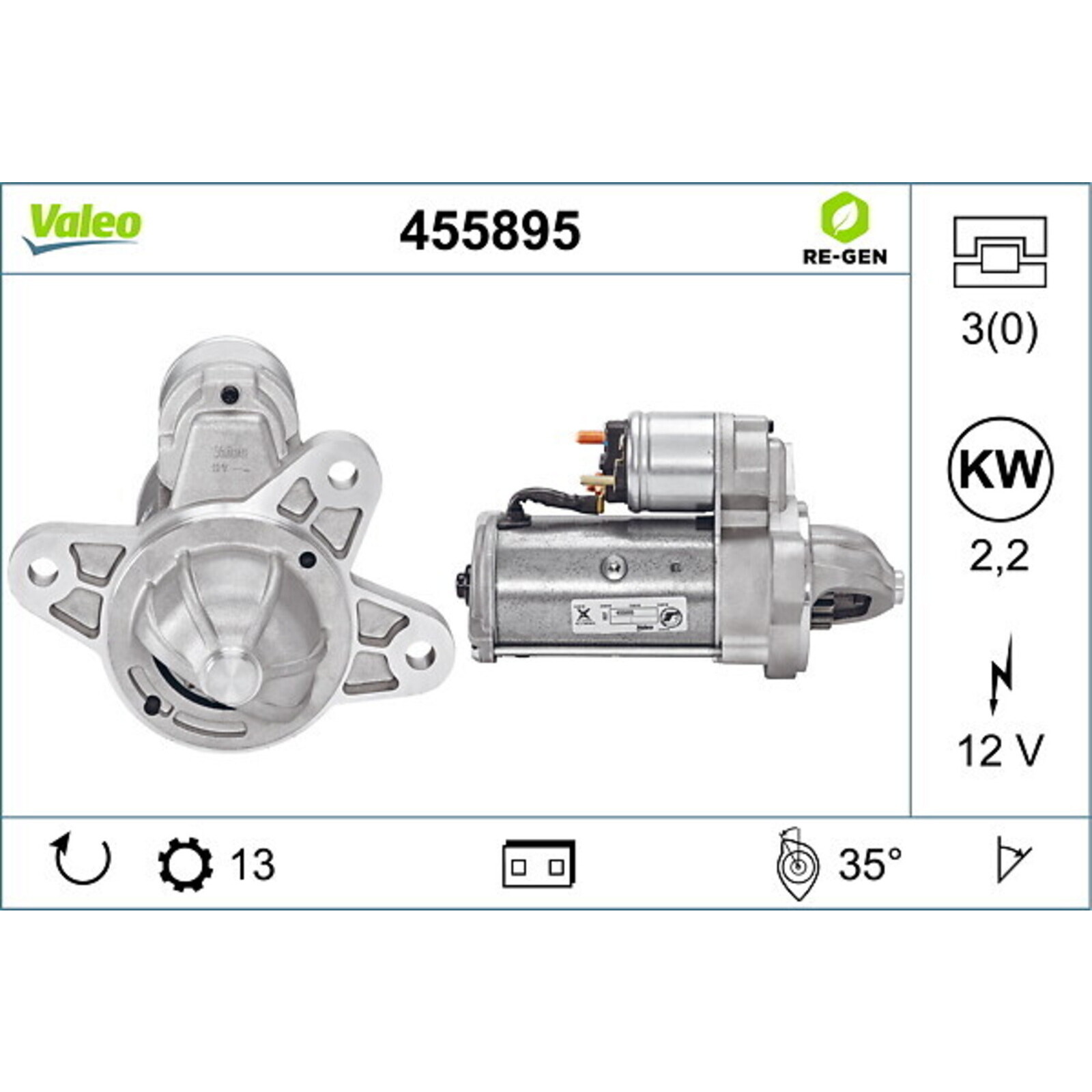 VALEO Starter VALEO RE-GEN REMANUFACTURED