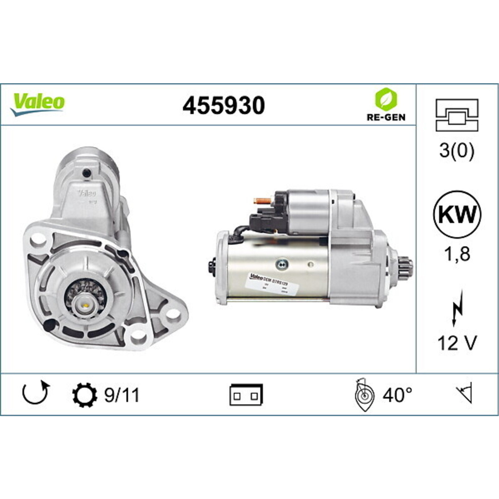 VALEO Starter VALEO RE-GEN REMANUFACTURED