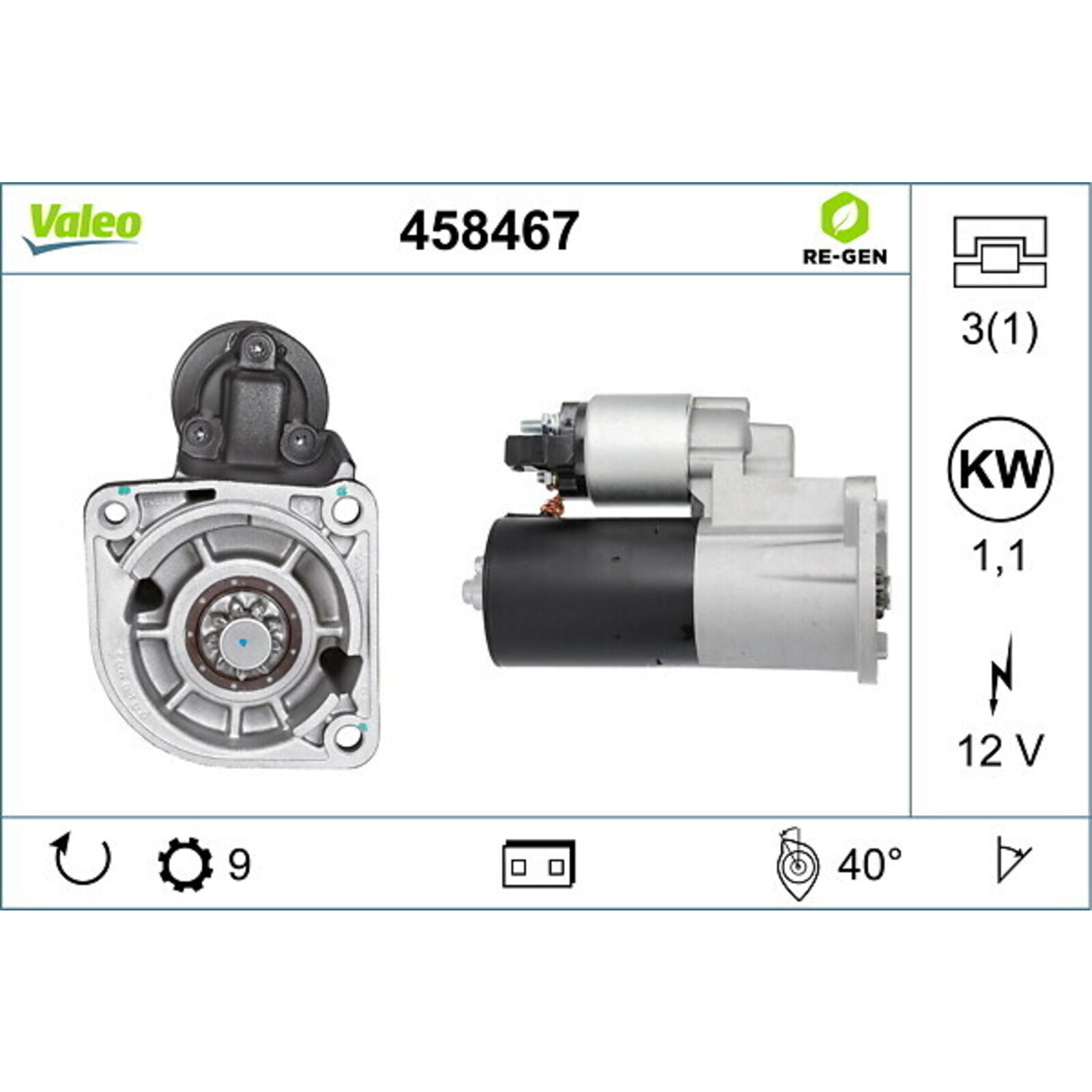 VALEO Starter VALEO RE-GEN REMANUFACTURED