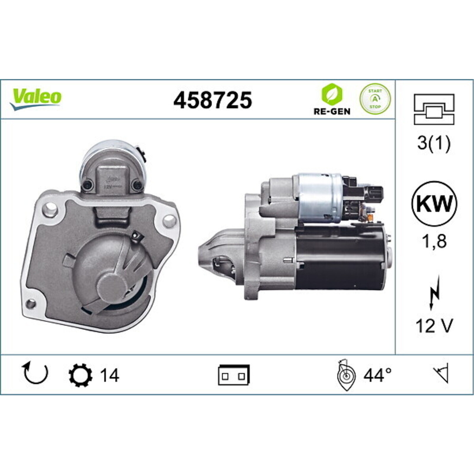 VALEO Starter VALEO RE-GEN REMANUFACTURED STOP&START