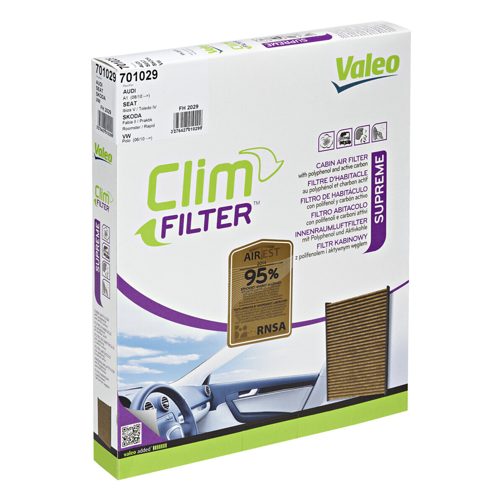 VALEO Filter, Innenraumluft CLIMFILTER SUPREME