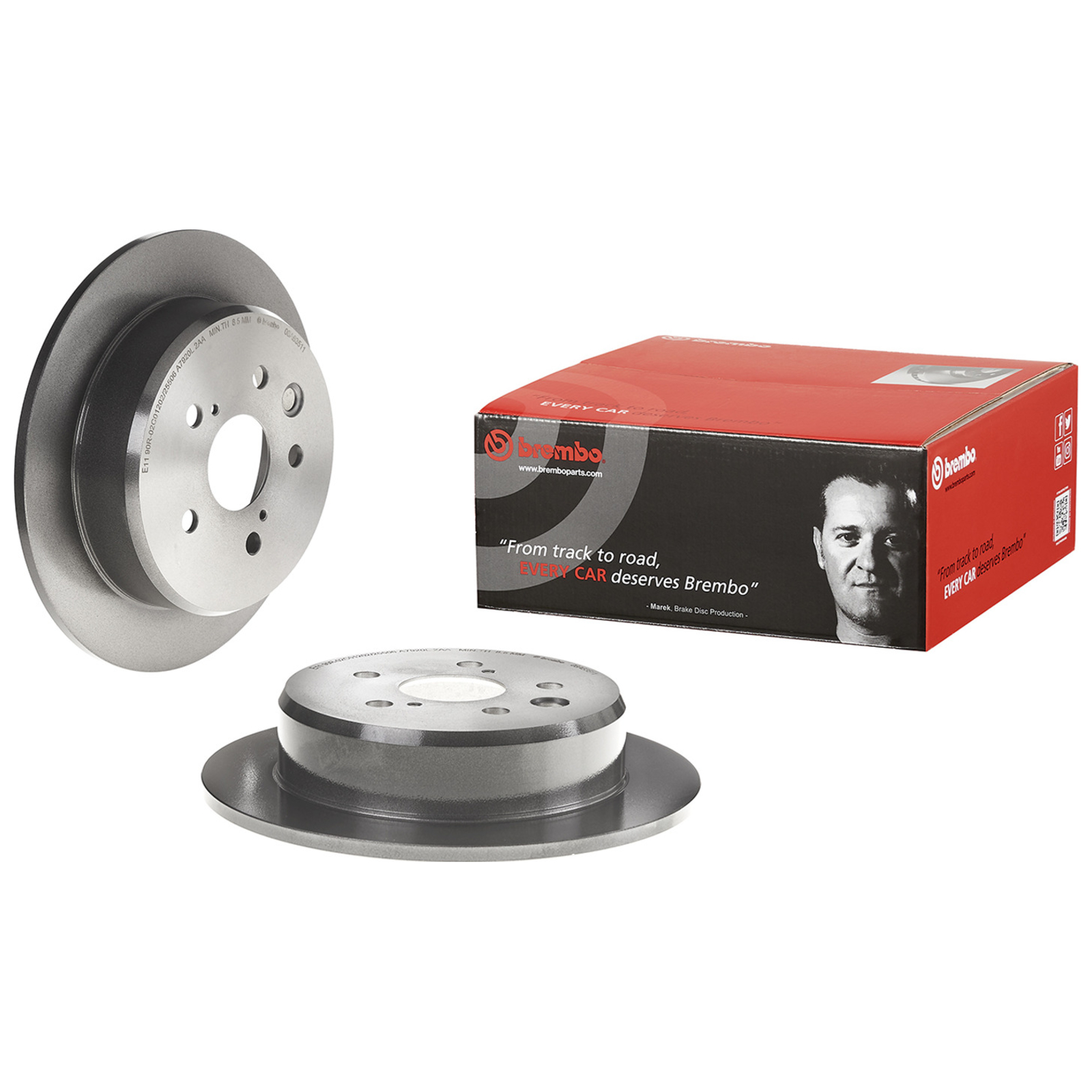 2x BREMBO Bremsscheibe PRIME LINE - UV Coated Hinten passend f&uuml;r Lexus IS 2 3 C 08.A635.11