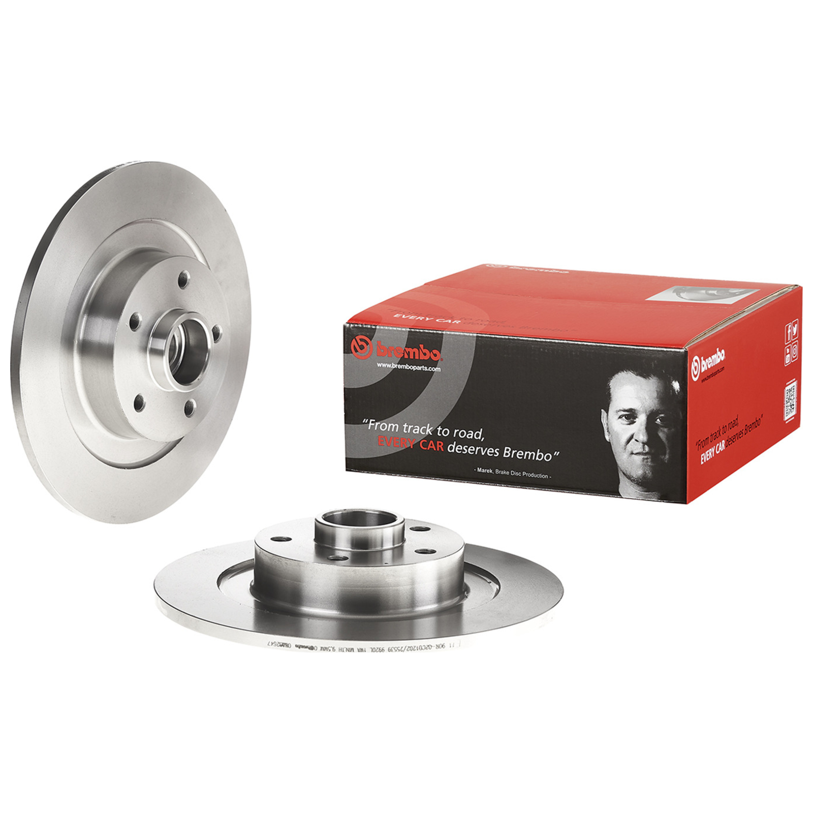 2x BREMBO Brake Disc PRIME LINE - With Bearing Kit