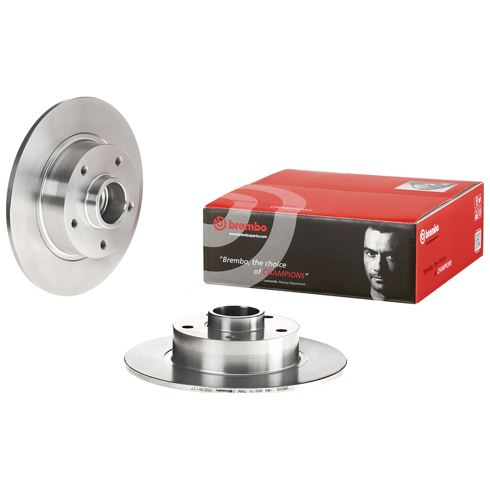2x BREMBO Bremsscheibe PRIME LINE - With Bearing Kit
