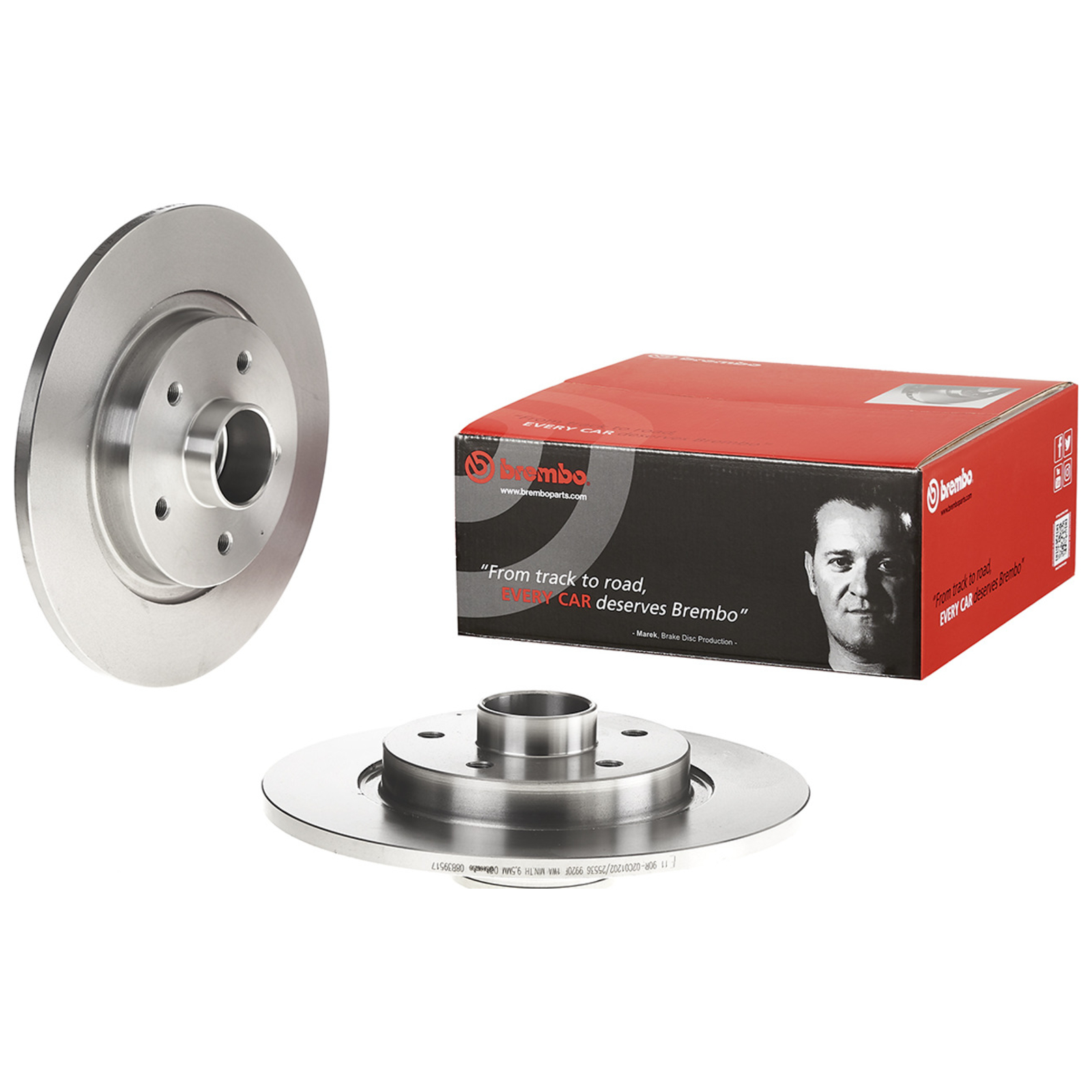 2x BREMBO Brake Disc PRIME LINE - With Bearing Kit