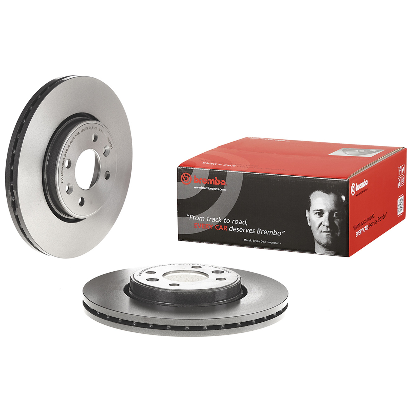 2x BREMBO Bremsscheibe PRIME LINE - UV Coated