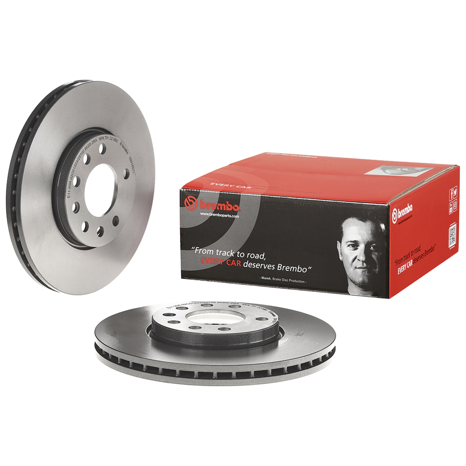 2x BREMBO Brake Disc PRIME LINE - UV Coated