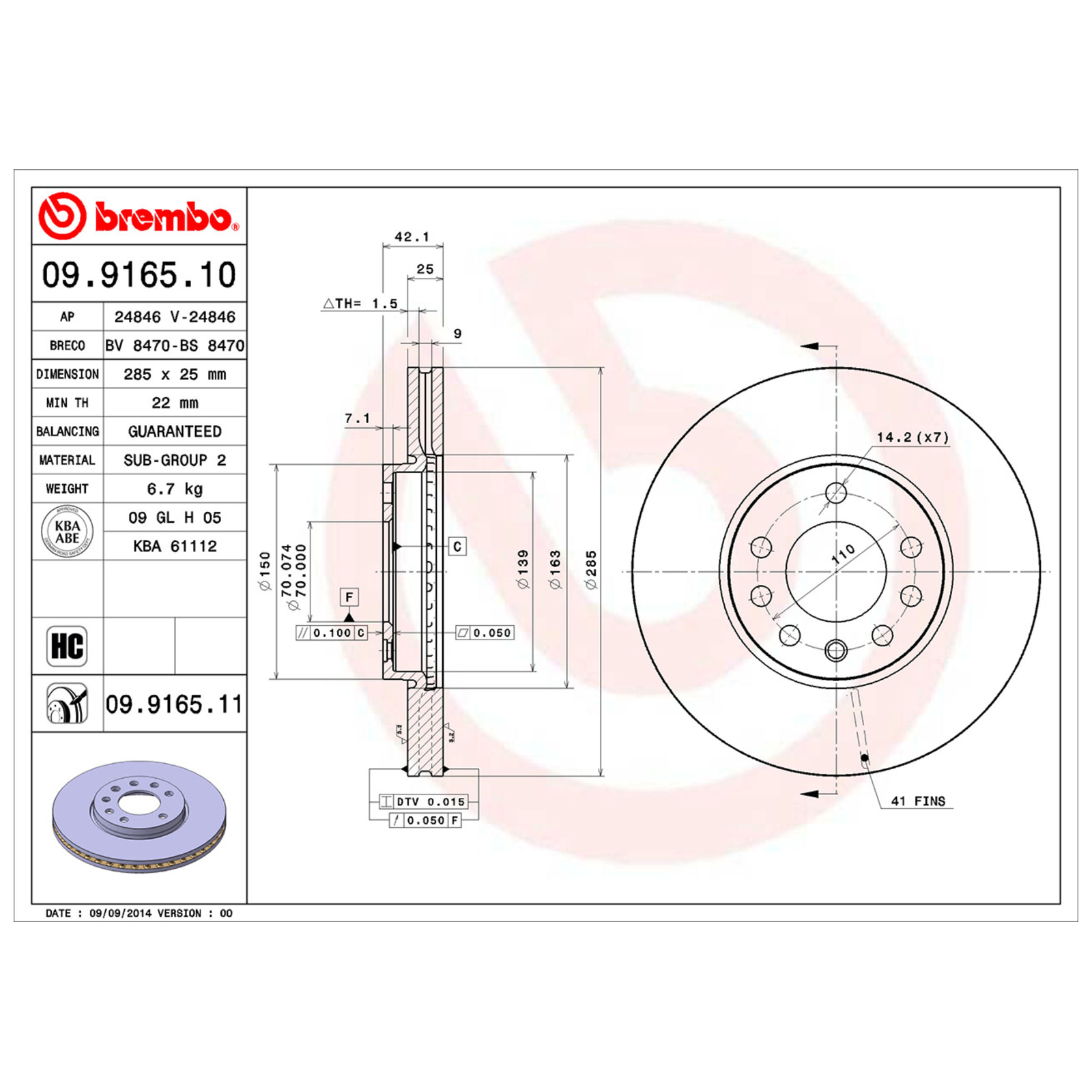 2x BREMBO Brake Disc PRIME LINE - UV Coated