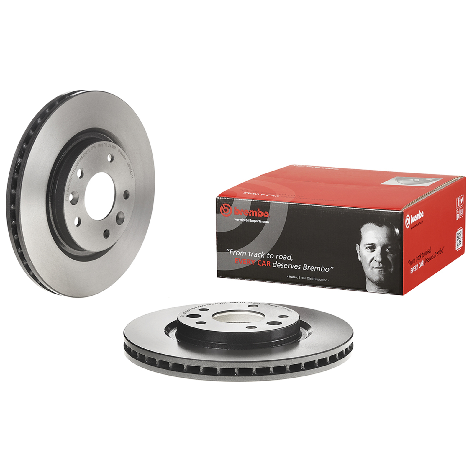 2x BREMBO Bremsscheibe PRIME LINE - UV Coated