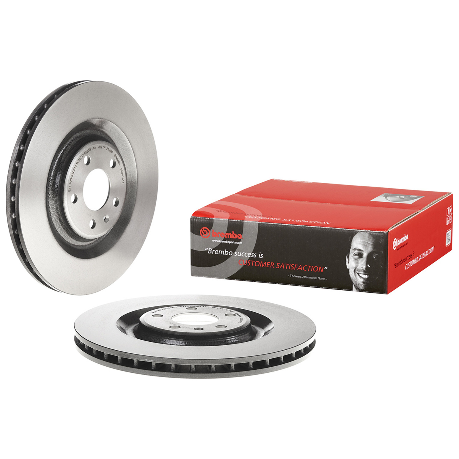 2x BREMBO Bremsscheibe PRIME LINE - UV Coated