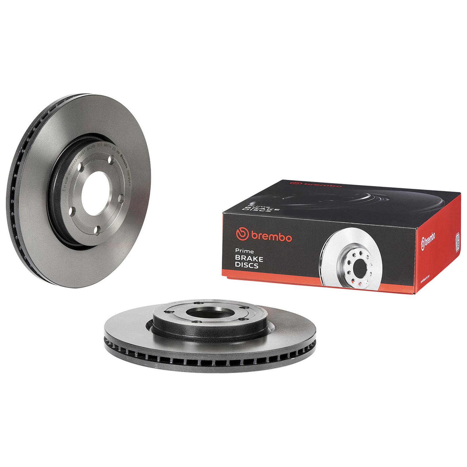 2x BREMBO Bremsscheibe PRIME LINE - UV Coated 09.E954.11