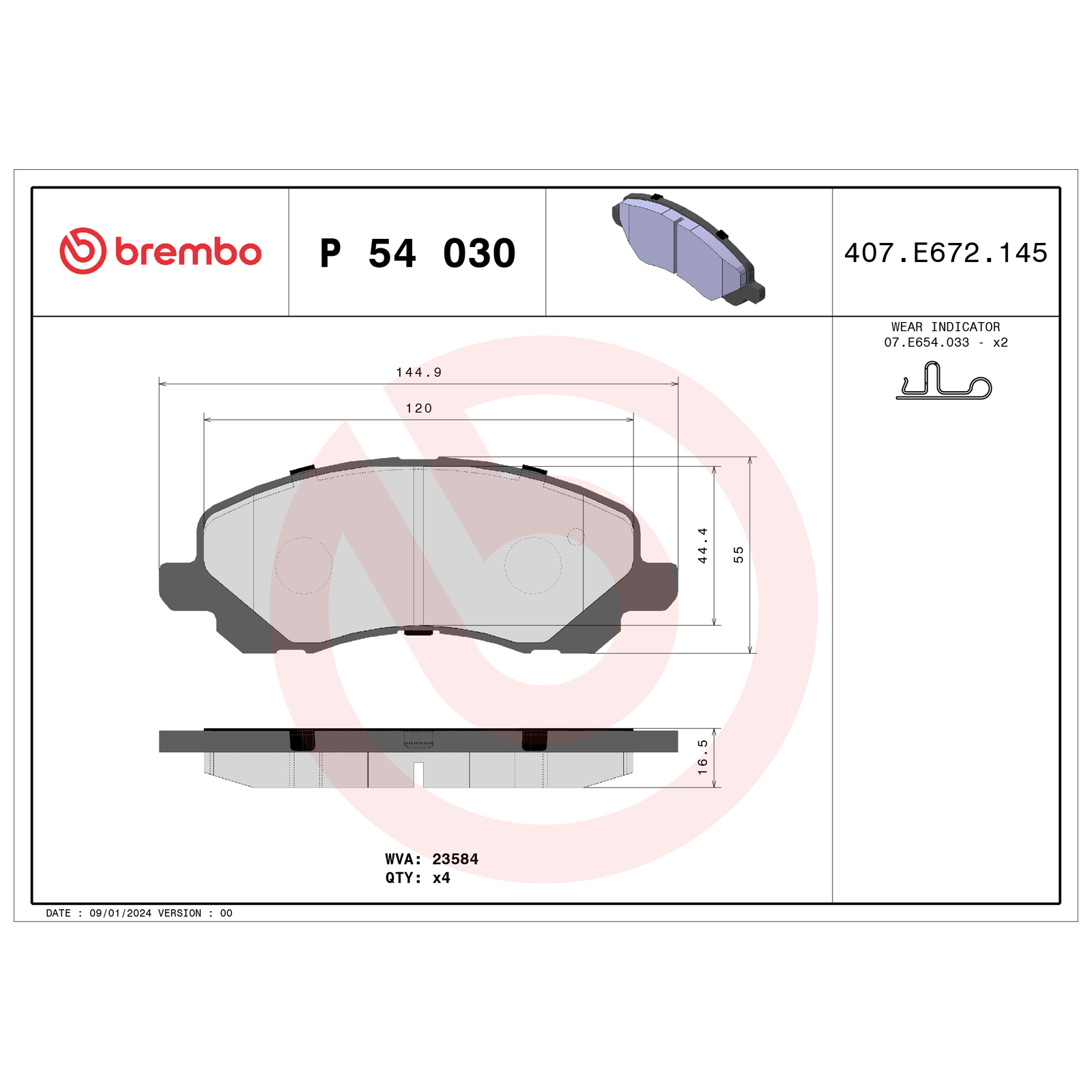 BREMBO Brake Pad Set, disc brake PRIME LINE