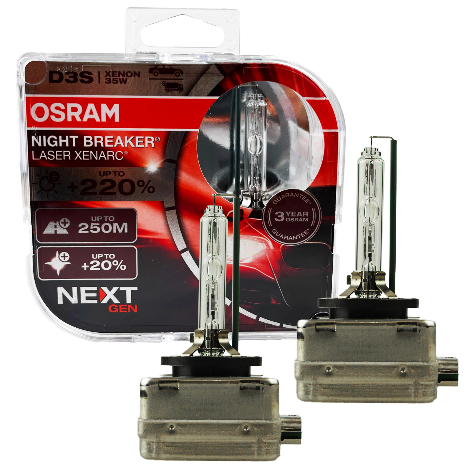 2x Osram D3S 4400K Xenarc Night Breaker Laser Xenon Birnen Brenner