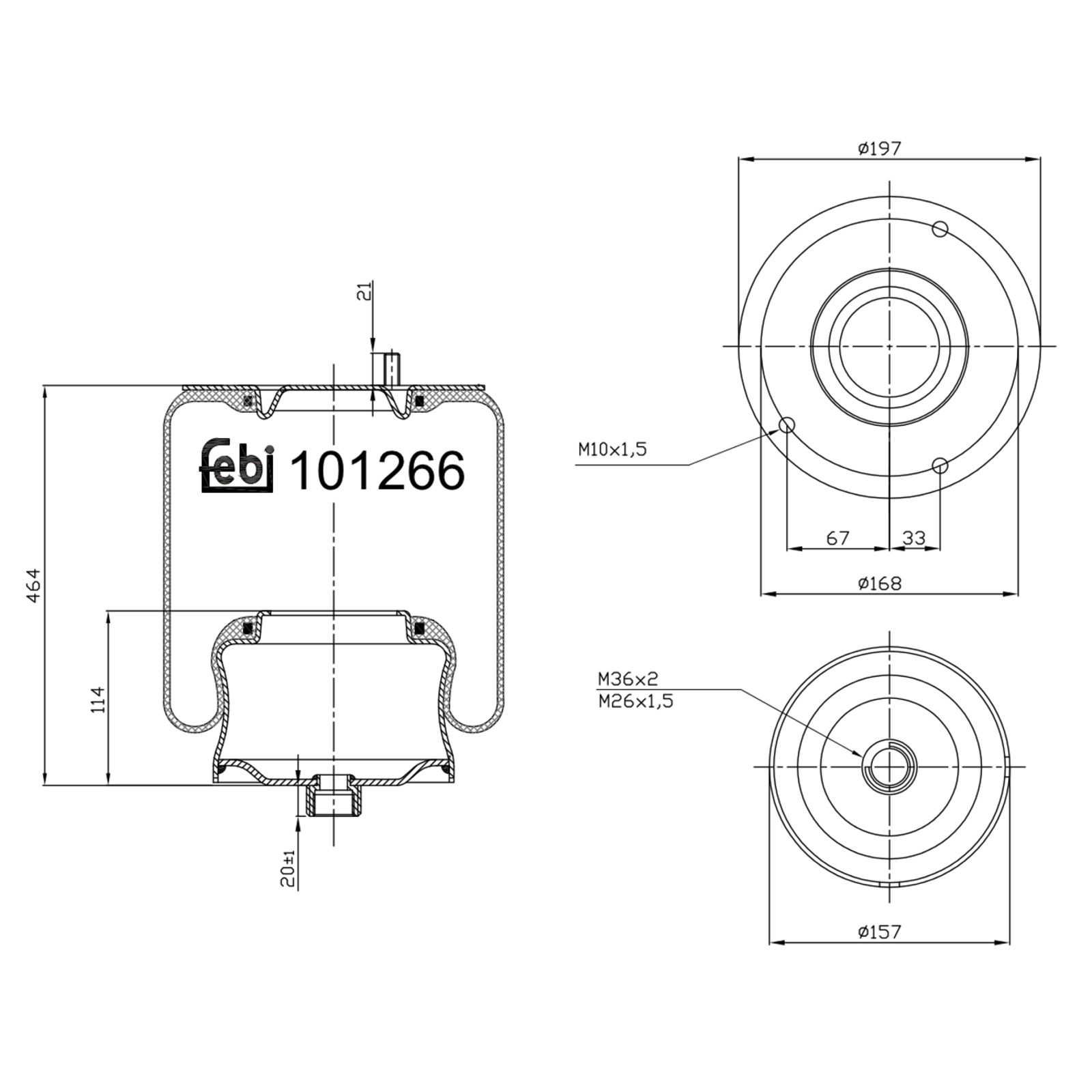 FEBI BILSTEIN Federbalg, Luftfederung 101266