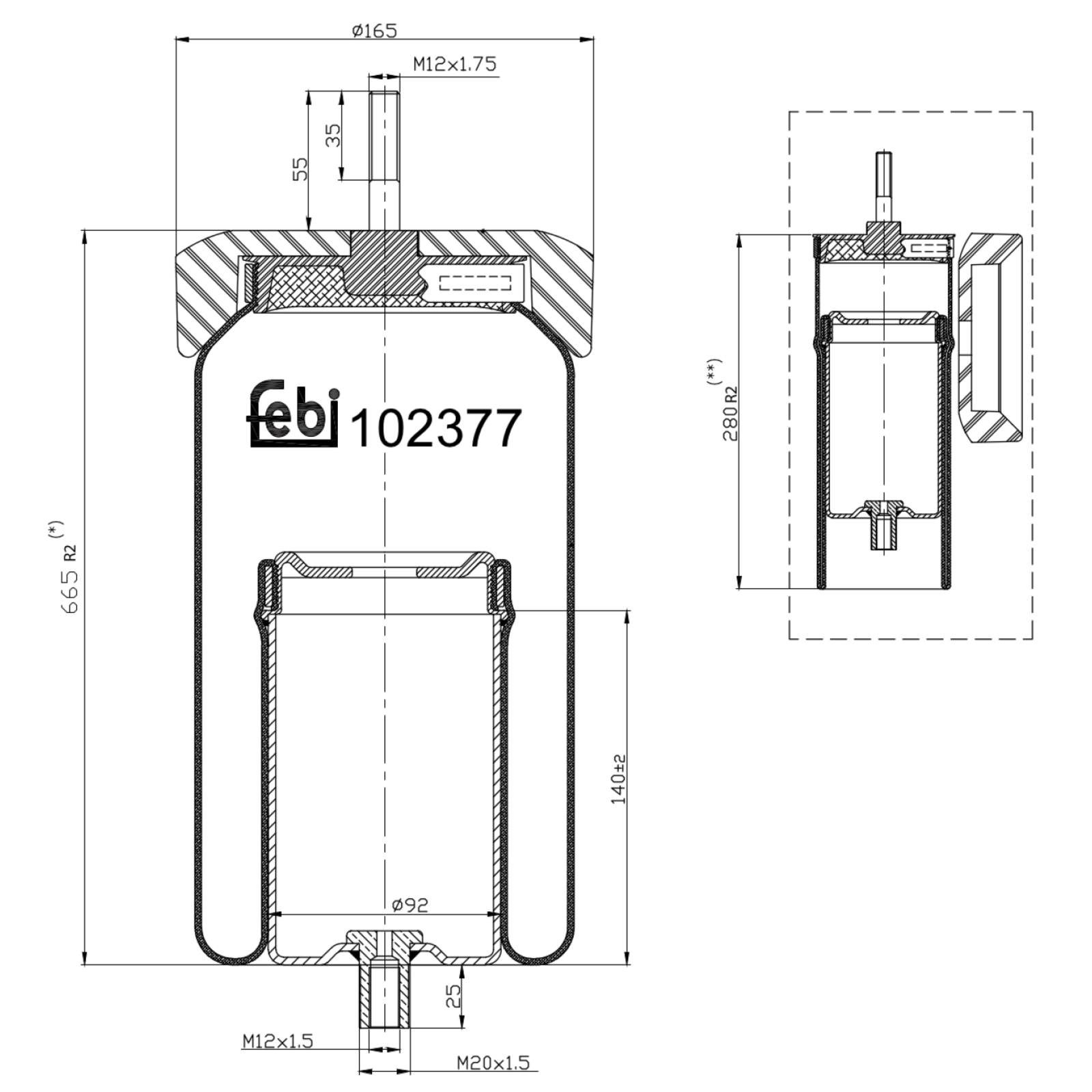 FEBI BILSTEIN Bellow, air suspension