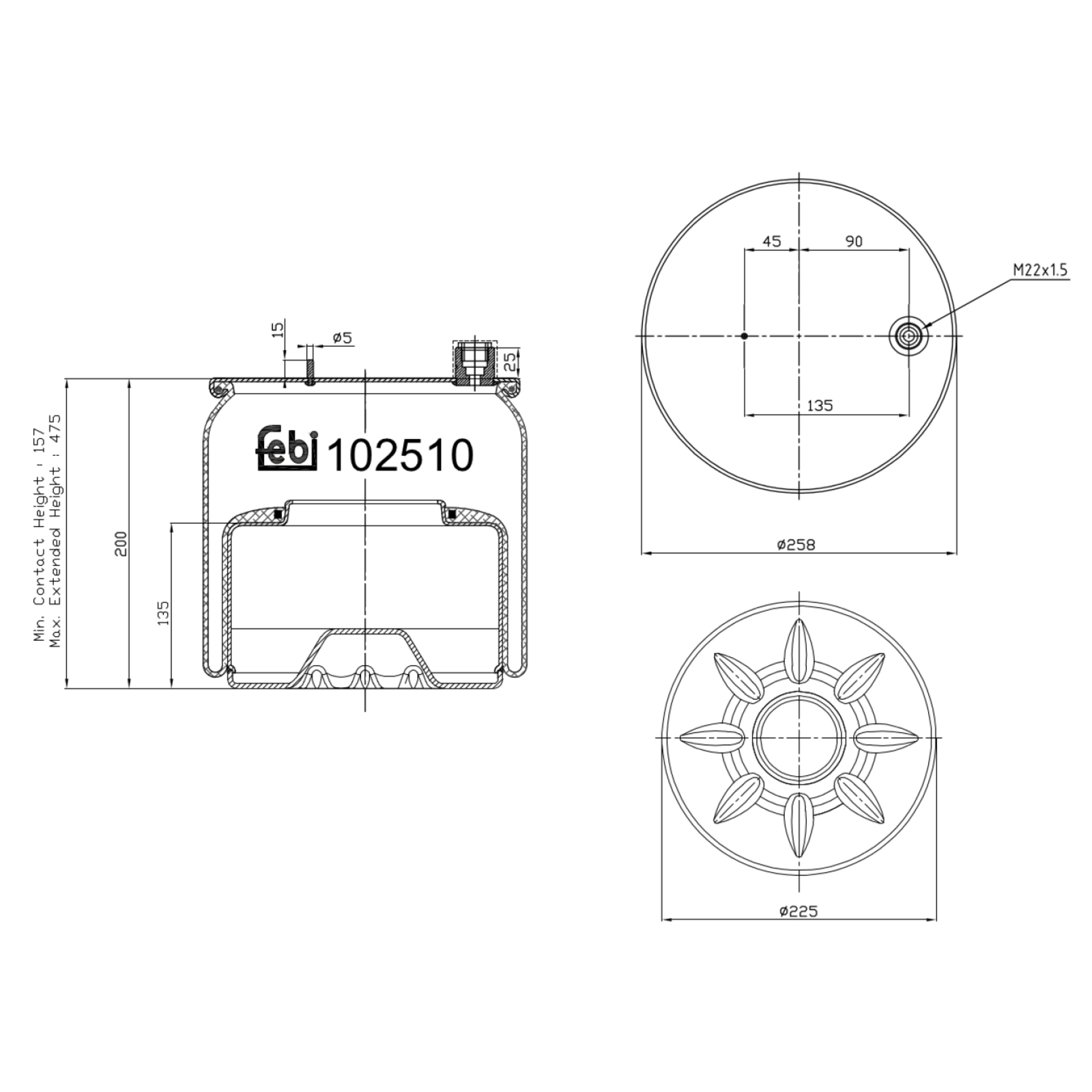 FEBI BILSTEIN Bellow, air suspension