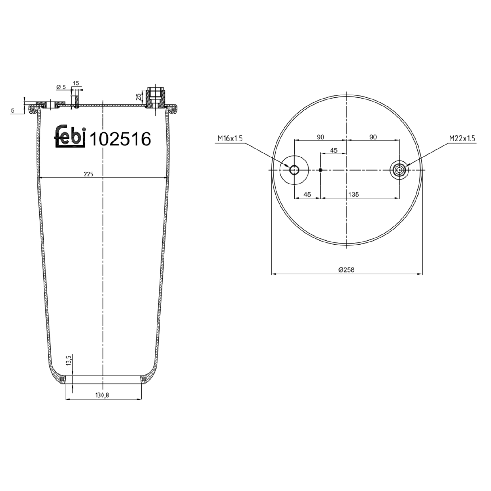 FEBI BILSTEIN Bellow, air suspension