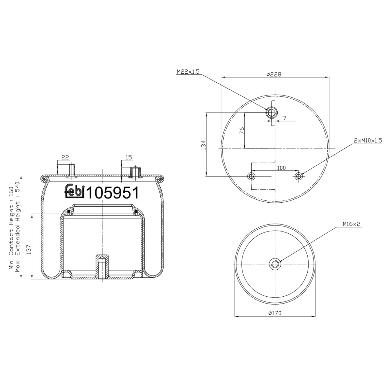 FEBI BILSTEIN Bellow, air suspension