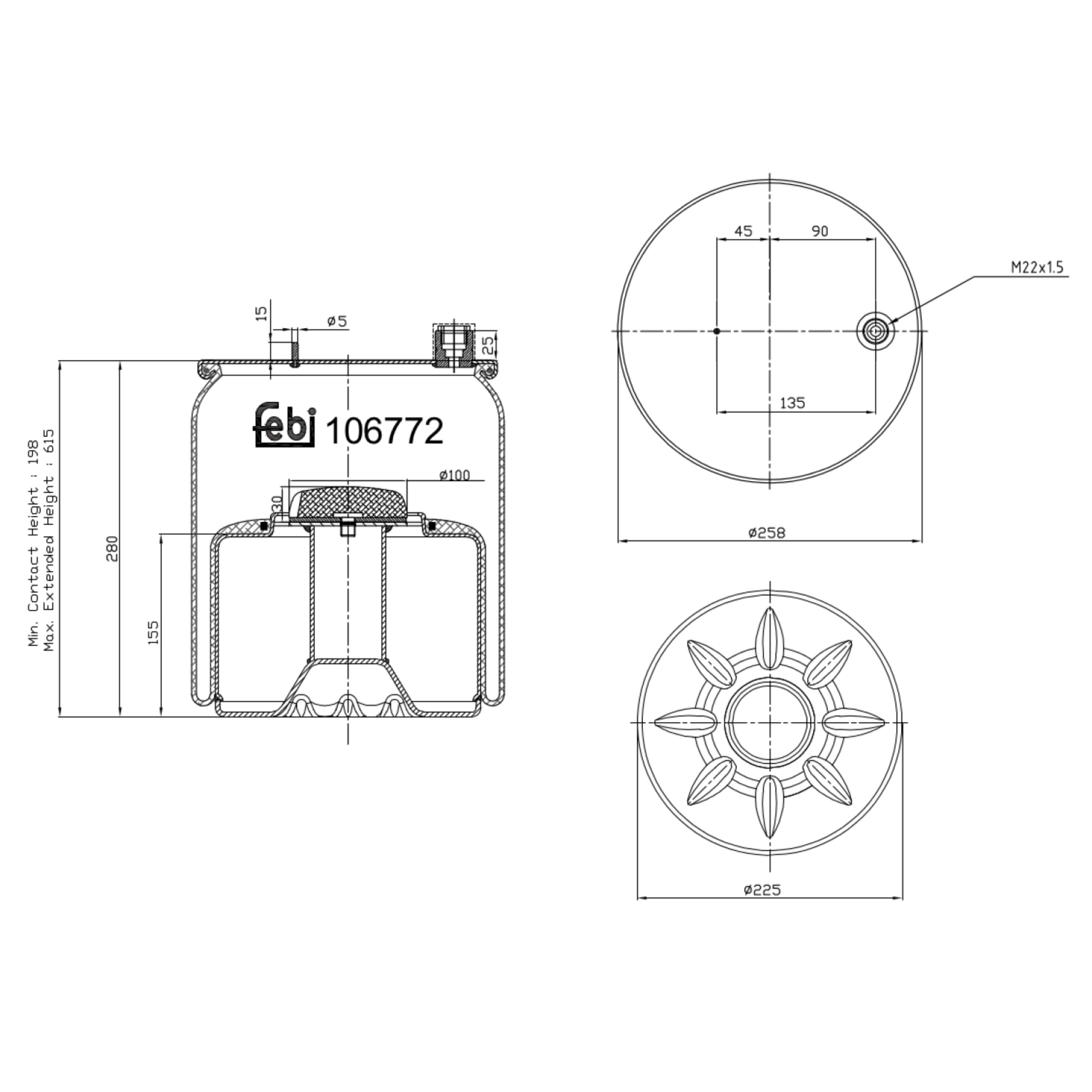 FEBI BILSTEIN Bellow, air suspension