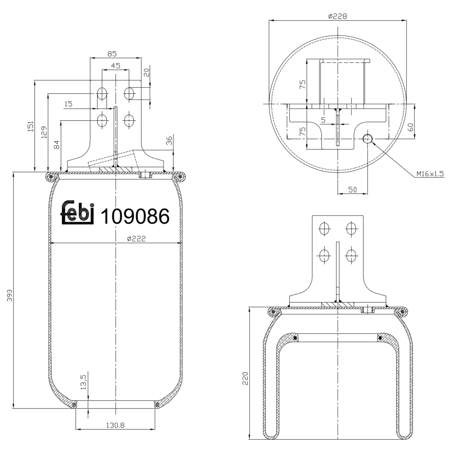FEBI BILSTEIN Bellow, air suspension