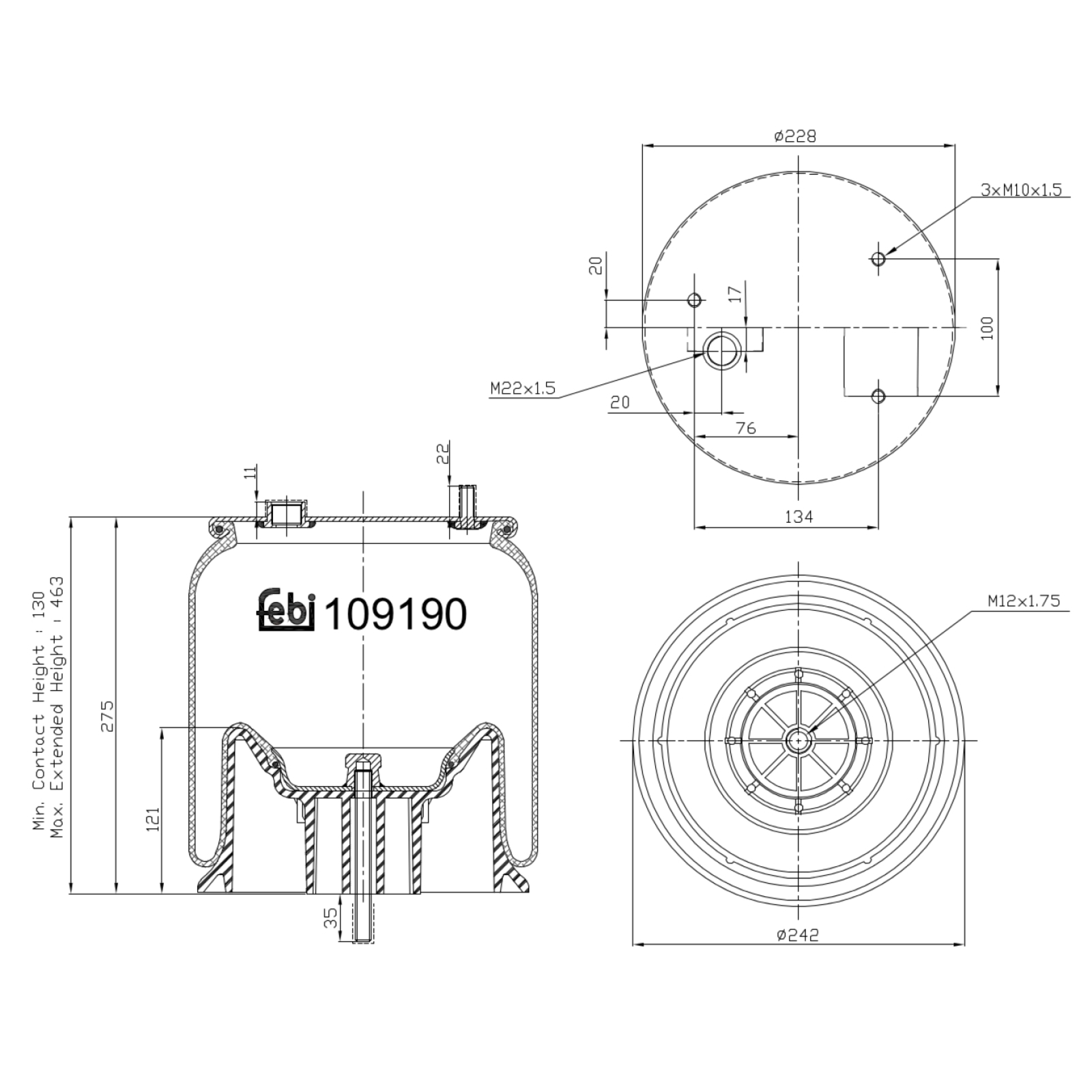 FEBI BILSTEIN Bellow, air suspension