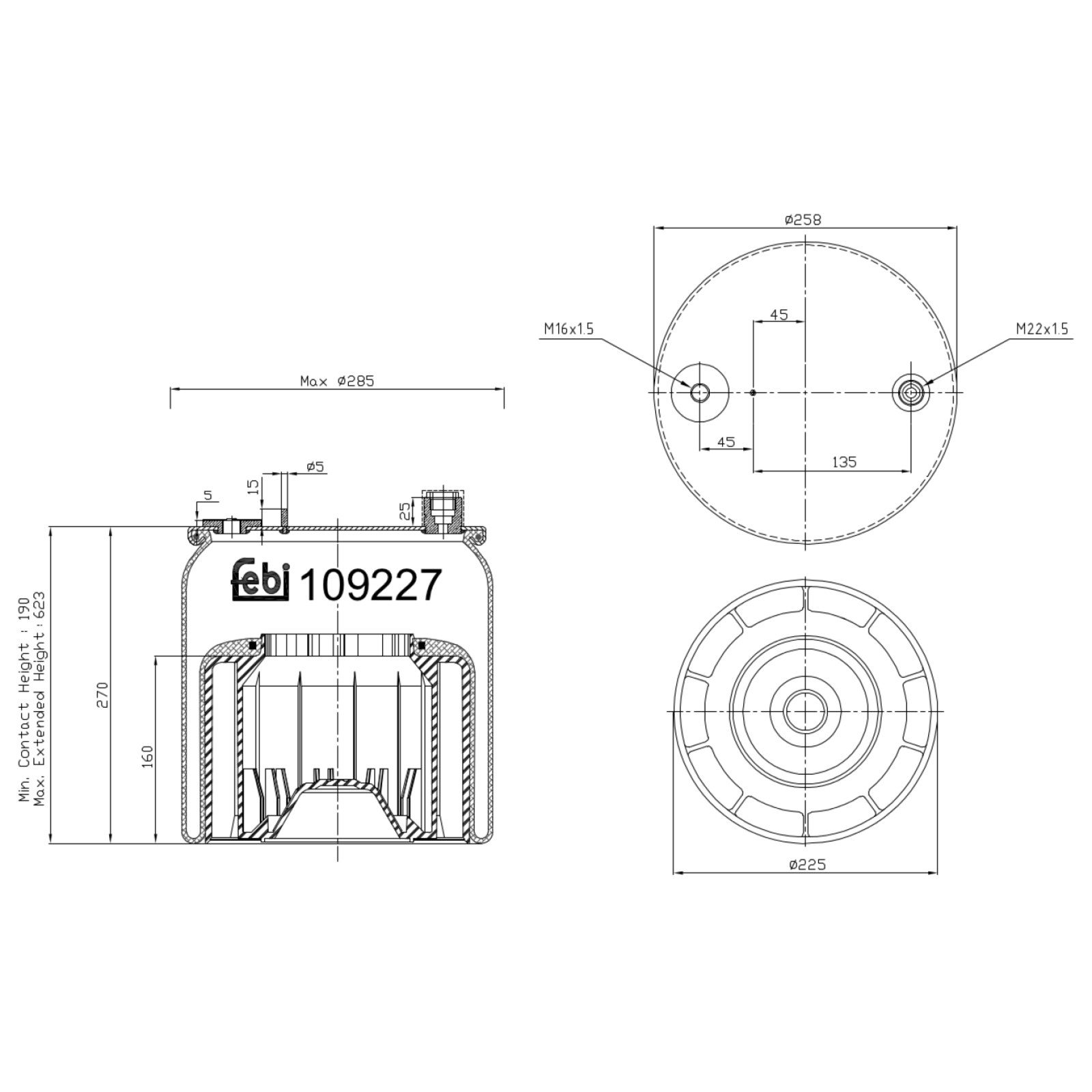 FEBI BILSTEIN Bellow, air suspension