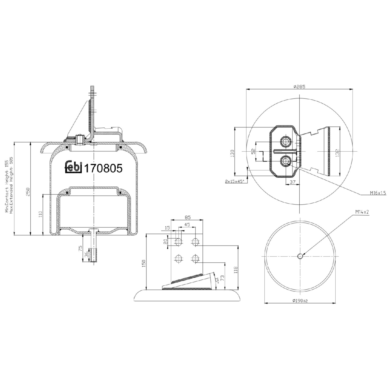 FEBI BILSTEIN Federbalg, Luftfederung