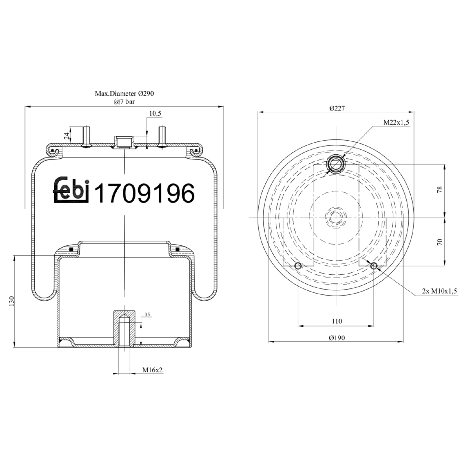FEBI BILSTEIN Bellow, air suspension