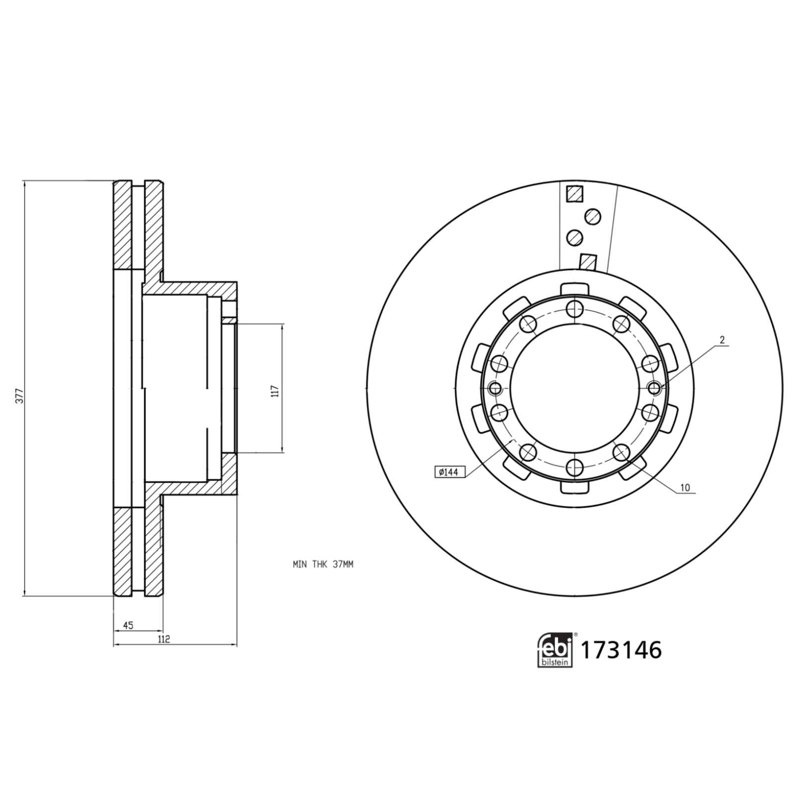 2x FEBI BILSTEIN Bremsscheibe