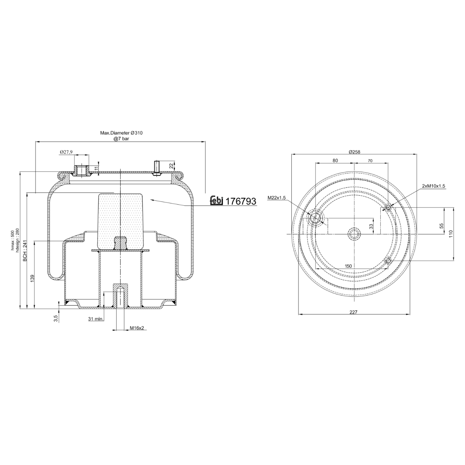 FEBI BILSTEIN Bellow, air suspension