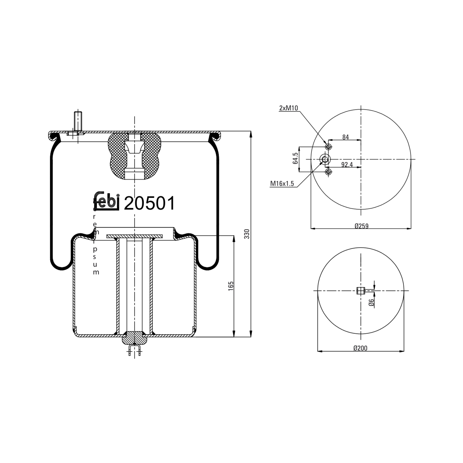 FEBI BILSTEIN Federbalg, Luftfederung