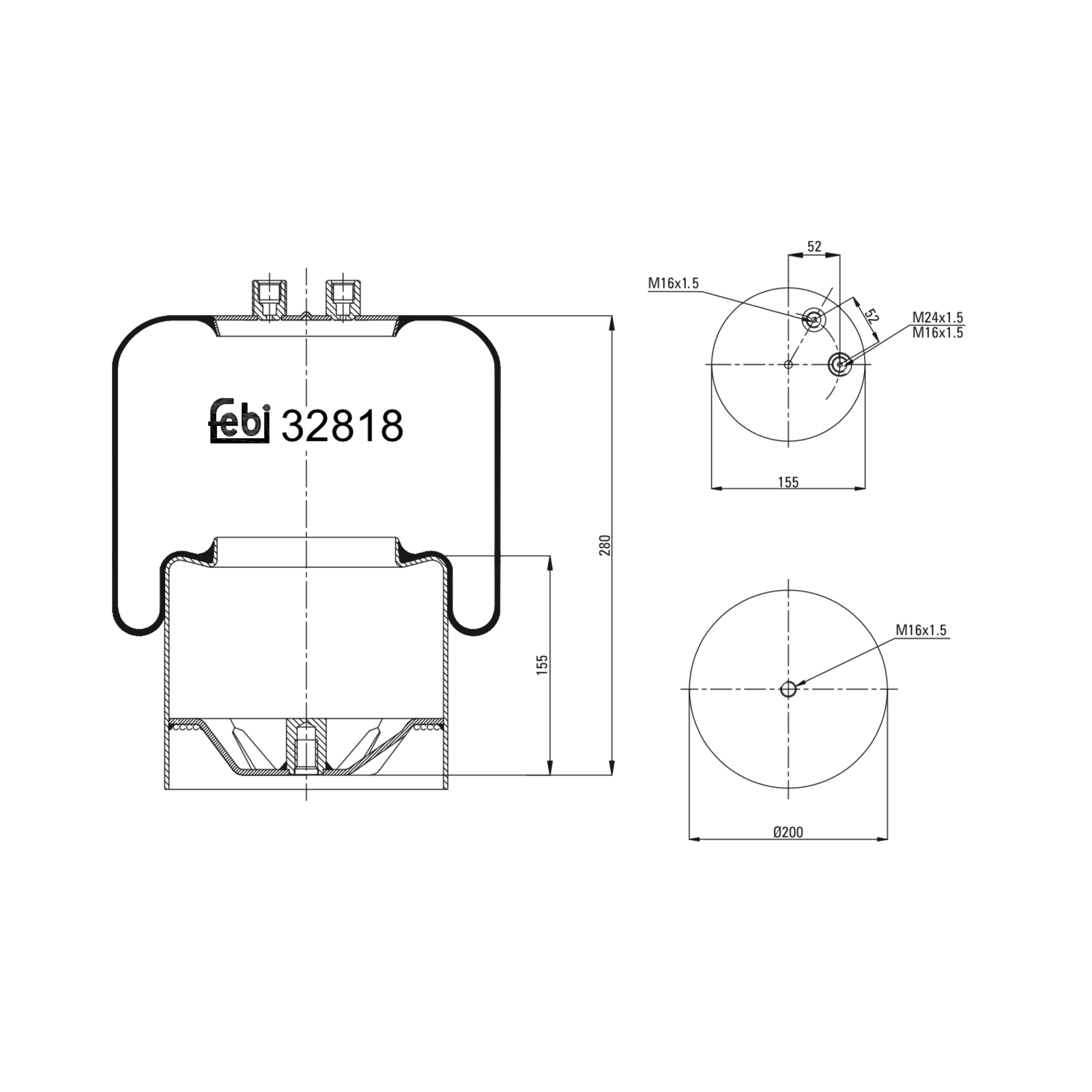 FEBI BILSTEIN Bellow, air suspension