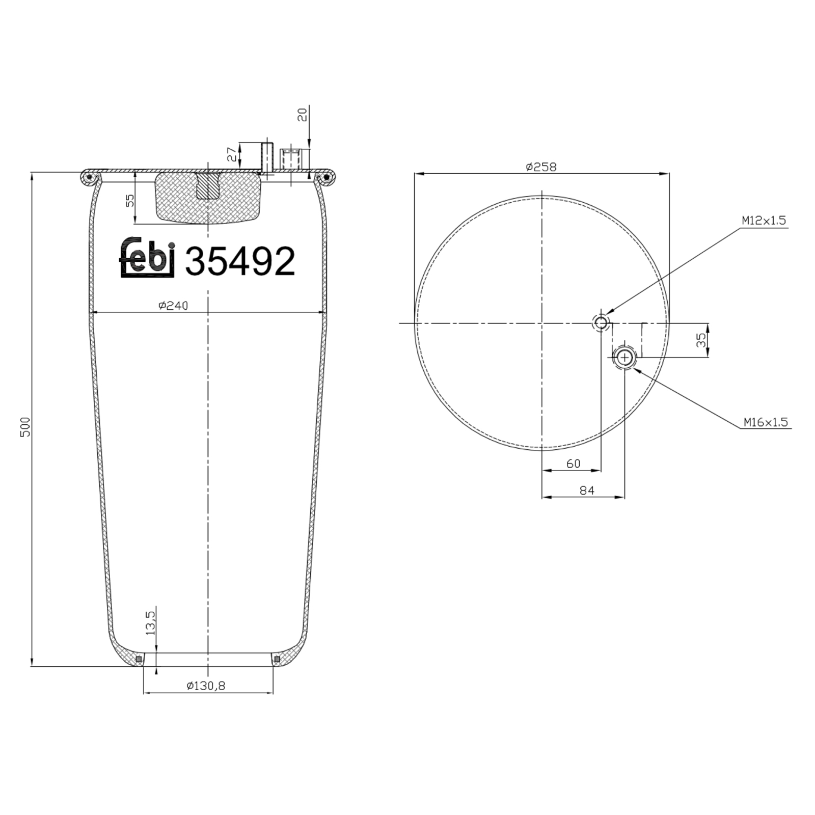 FEBI BILSTEIN Bellow, air suspension