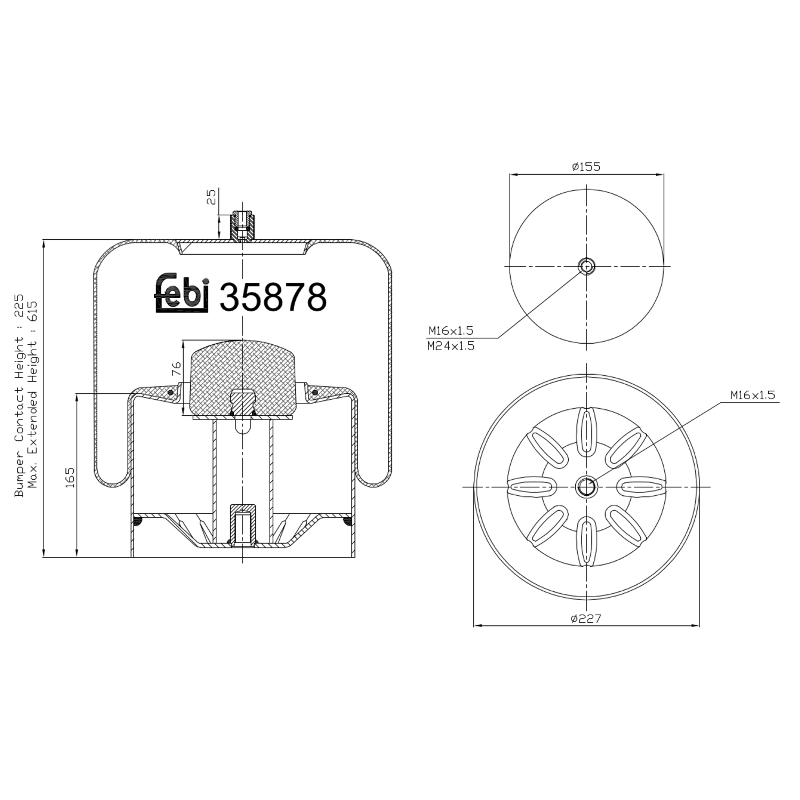 FEBI BILSTEIN Bellow, air suspension