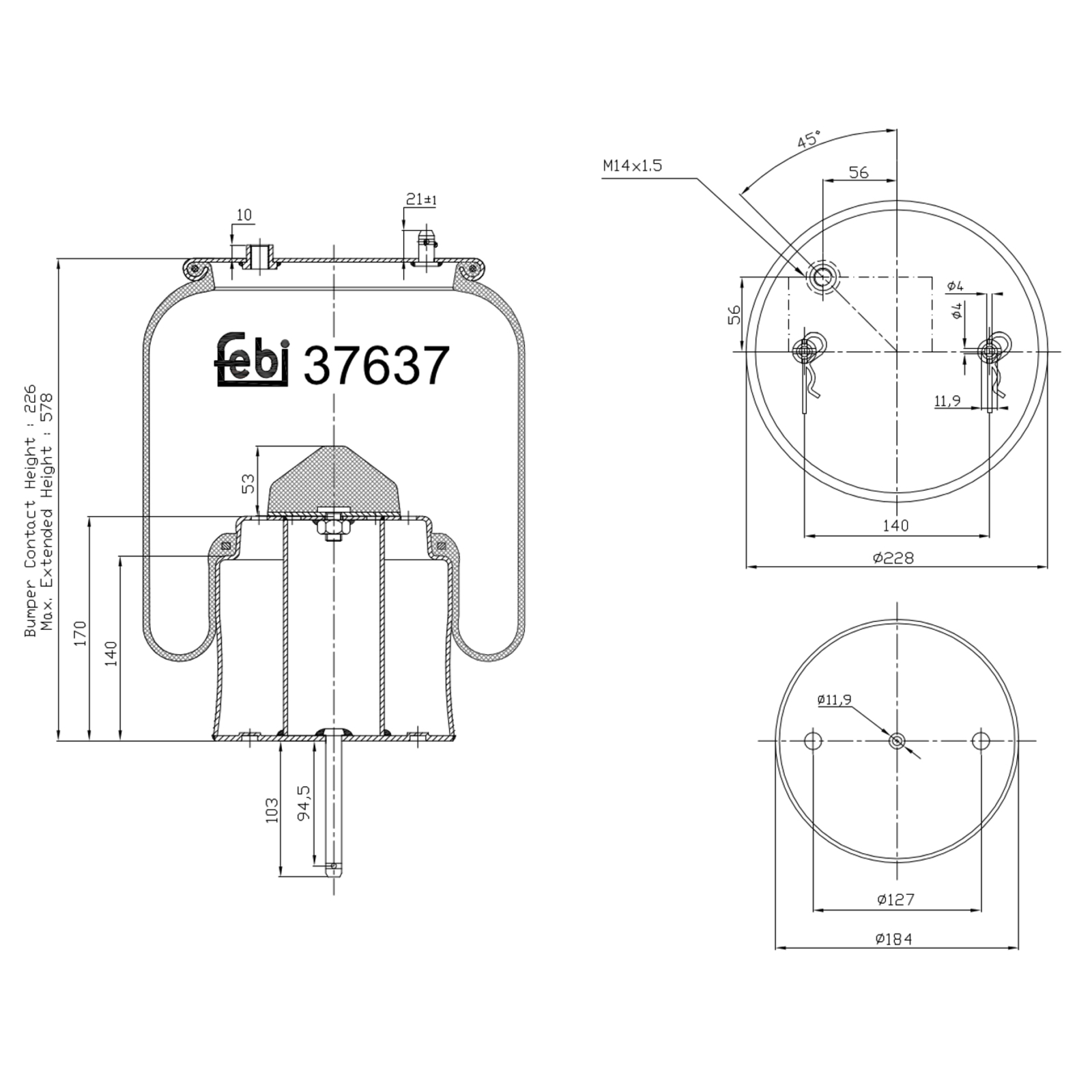 FEBI BILSTEIN Bellow, air suspension