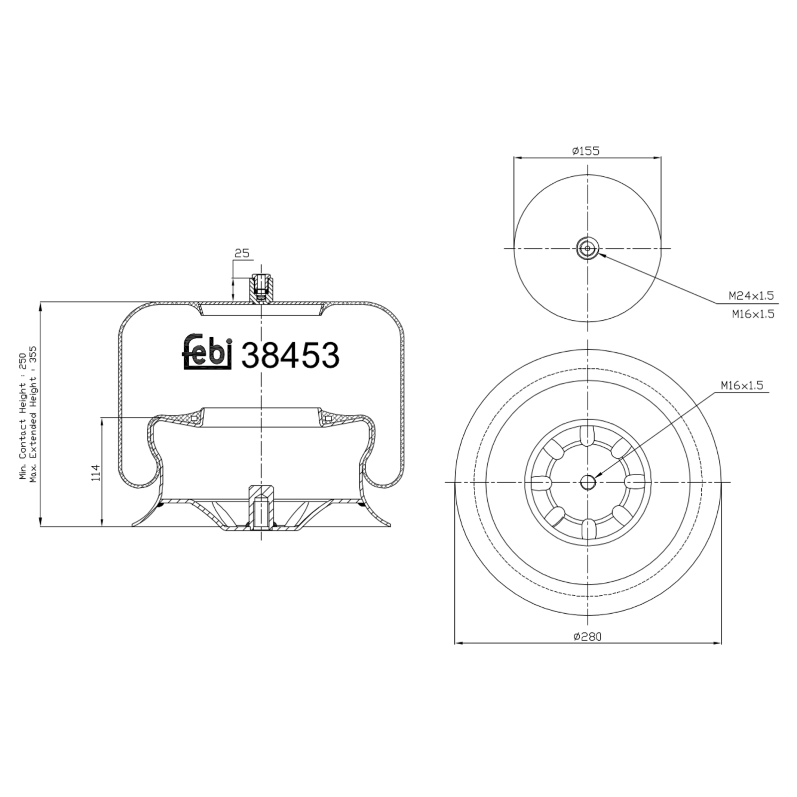 FEBI BILSTEIN Bellow, air suspension