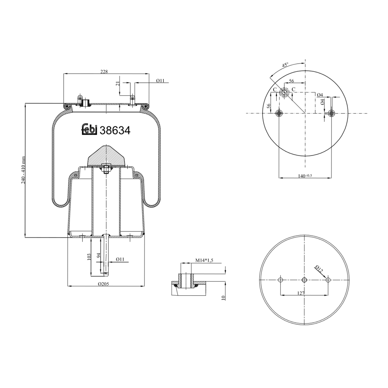 FEBI BILSTEIN Bellow, air suspension