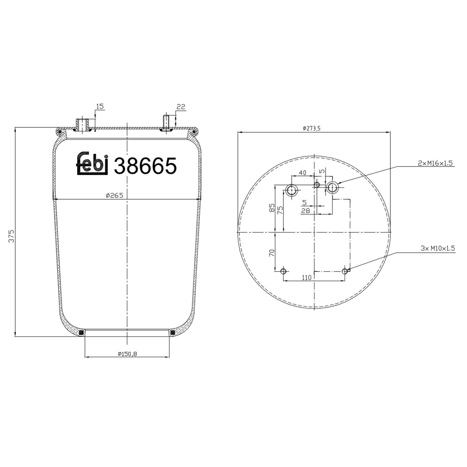 FEBI BILSTEIN Bellow, air suspension