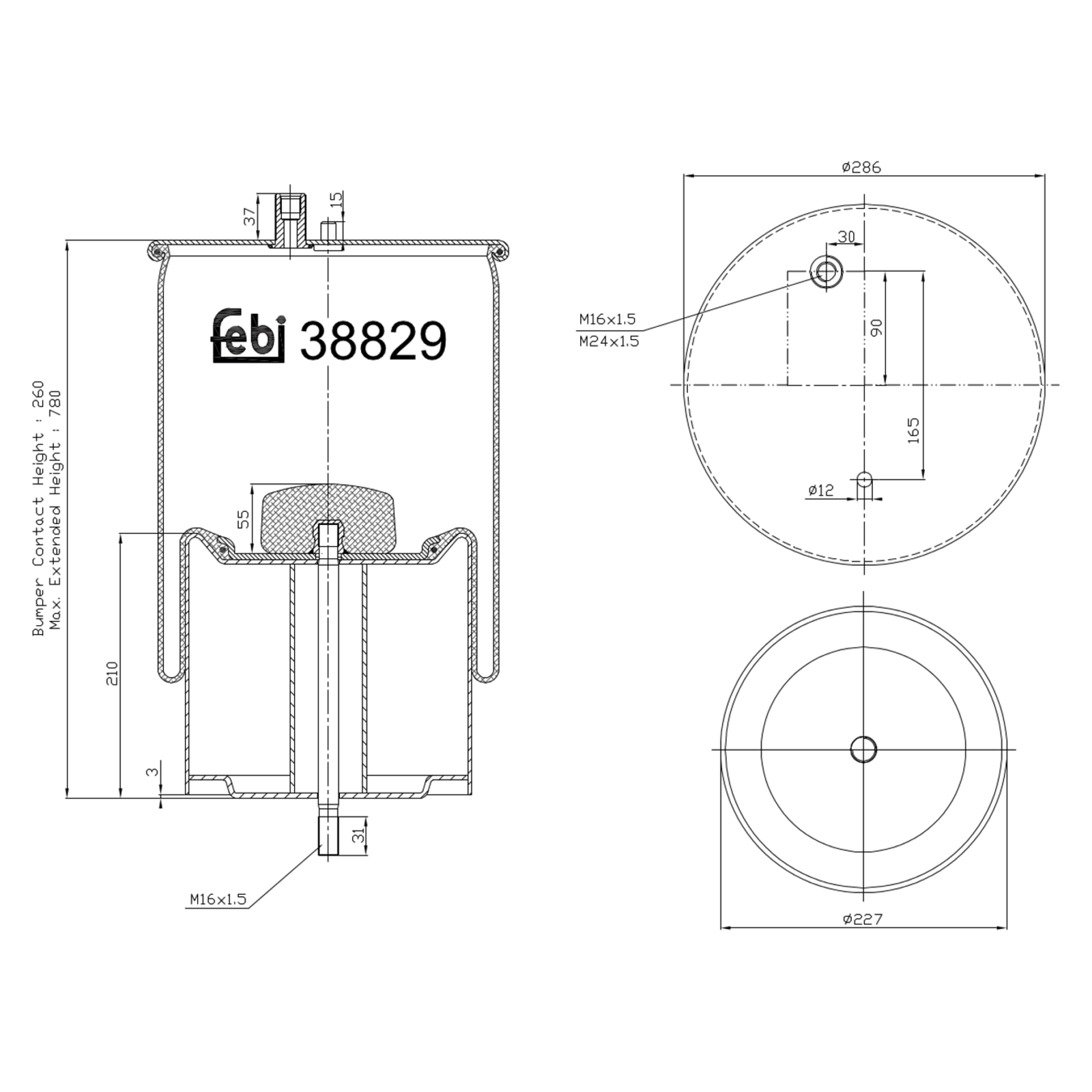 FEBI BILSTEIN Bellow, air suspension