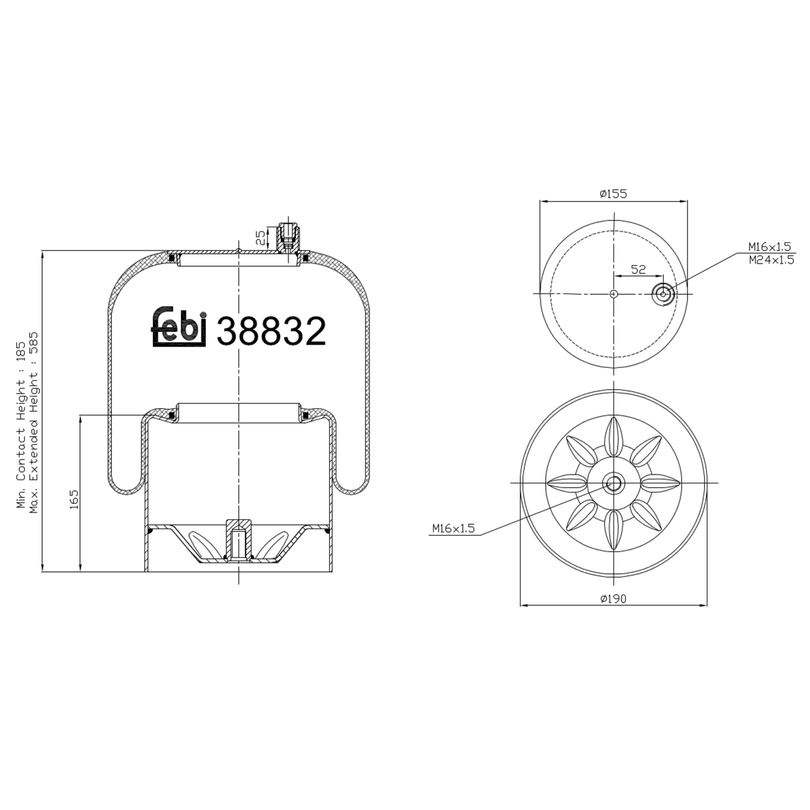 FEBI BILSTEIN Bellow, air suspension