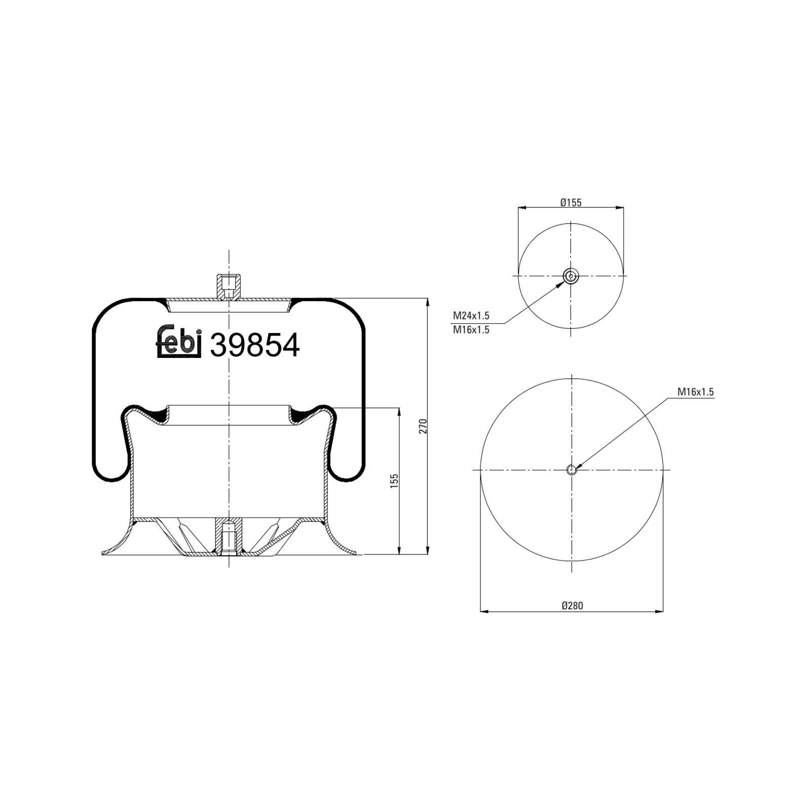 FEBI BILSTEIN Bellow, air suspension