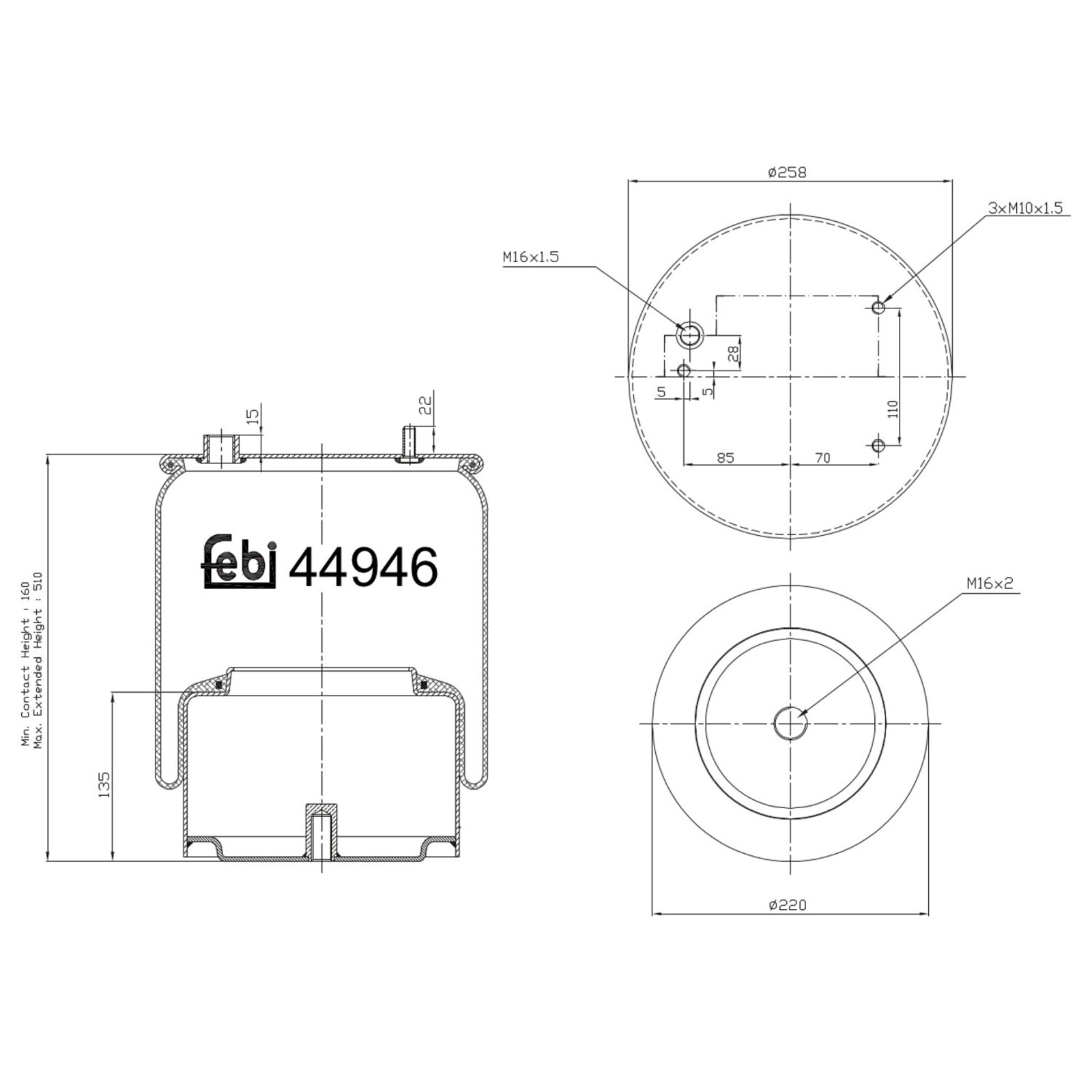 FEBI BILSTEIN Bellow, air suspension