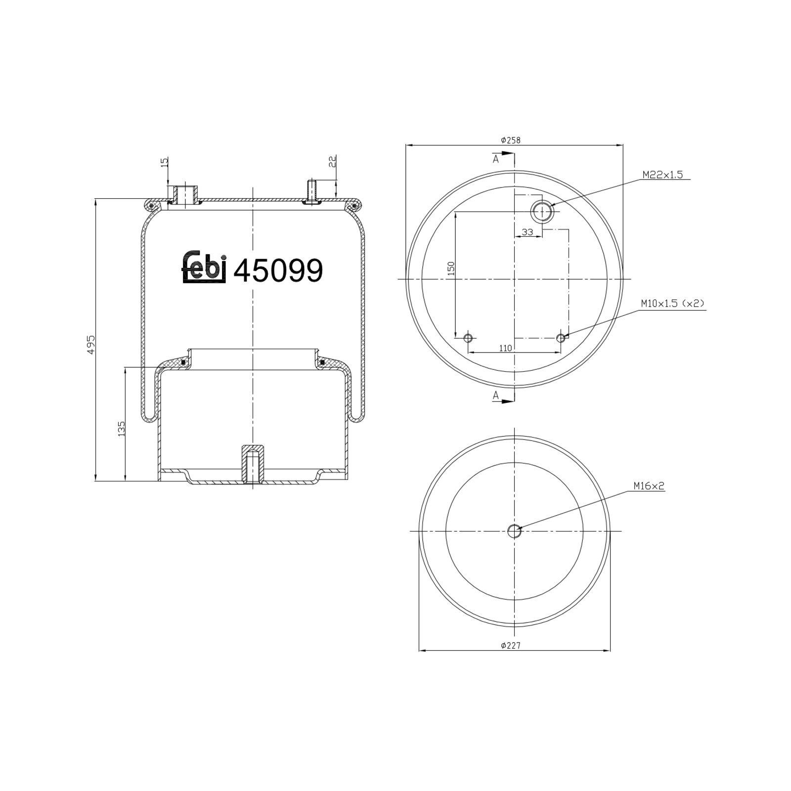 FEBI BILSTEIN Bellow, air suspension