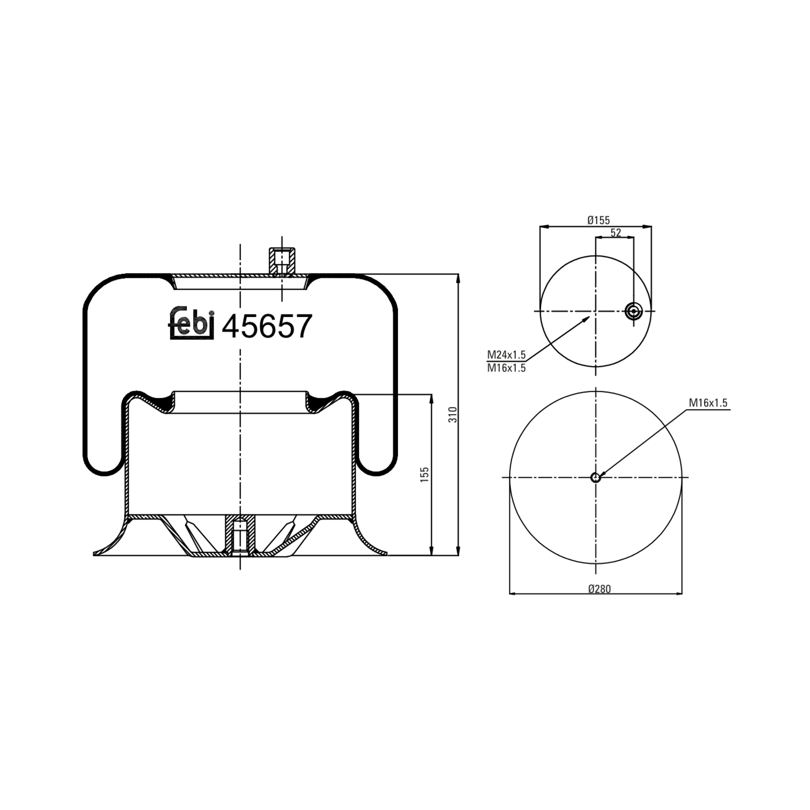 FEBI BILSTEIN Bellow, air suspension