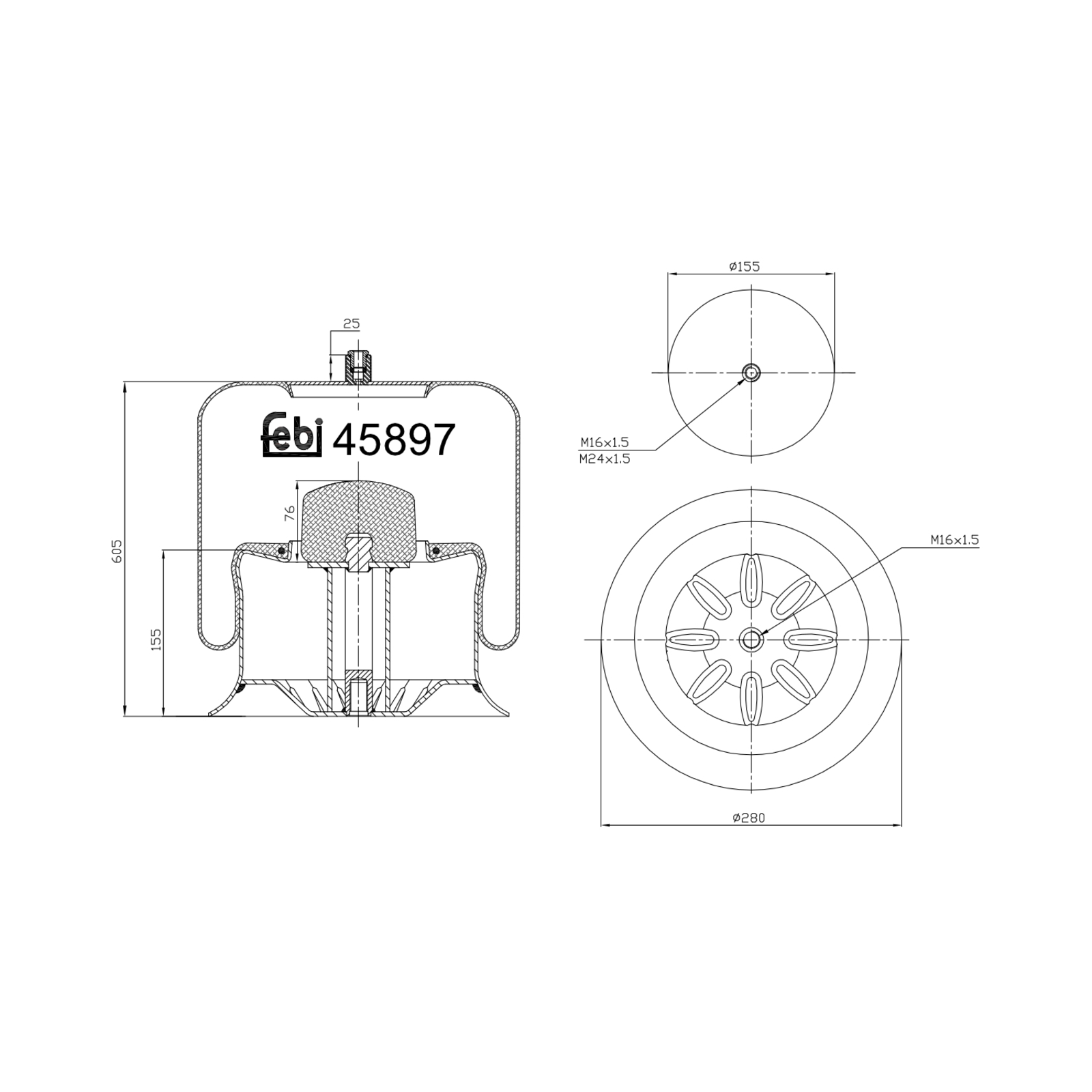 FEBI BILSTEIN Bellow, air suspension